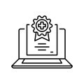 Multimedia learning systems black line icon.