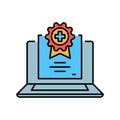 Multimedia learning systems black line icon.