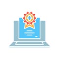 Multimedia learning systems black line icon