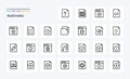 25 Multimedia Line icon pack Royalty Free Stock Photo
