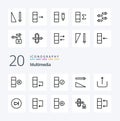 20 Multimedia Line icon Pack like edit column data export column