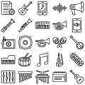Multimedia and Music Line Style vector icons set every single icon can easily modify or edit