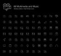 Multimedia and Music Pixel Icon Set for Black Background