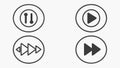 Multimedia Navigation and Player Interface Vector Button Icons Set. vector design Generative AI Royalty Free Stock Photo