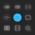 multimedia , play, pause , volume , sound , microphone , eps ic