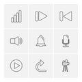 multimedia , play, pause , volume , sound , microphone , eps ic