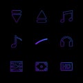 multimedia , play, pause , volume , sound , microphone , eps ic