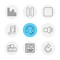 multimedia , play, pause , volume , sound , microphone , eps ic