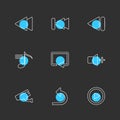 multimedia , play, pause , volume , sound , microphone , eps ic