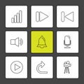 multimedia , play, pause , volume , sound , microphone , eps ic
