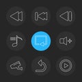 multimedia , play, pause , volume , sound , microphone , eps ic