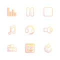 multimedia , play, pause , volume , sound , microphone , eps ic