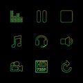 Multimedia , play, pause , volume , sound , microphone , eps ic
