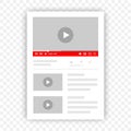 Multimedia player application template. Popular video player elements for app interface. Video screen design elements.
