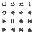 Multimedia player button vector icons set Royalty Free Stock Photo
