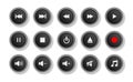 Multimedia Player Icons Set, set of modern design buttons for web, internet and mobile applications Royalty Free Stock Photo