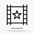 Multimedia, Player, Stream, Star Line Icon Vector Royalty Free Stock Photo