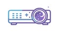 Multimedia Projector Outline Icon, Presentation Display Vector Graphic, vector design Generative AI Royalty Free Stock Photo