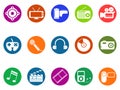 Multimedia round button icons set Royalty Free Stock Photo