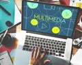 Multimedia Social Media Internet Concept Royalty Free Stock Photo