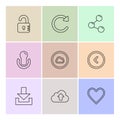 multimedia , sound , buttons , eps icons set vector Royalty Free Stock Photo