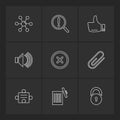 multimedia , sound , buttons , eps icons set vector Royalty Free Stock Photo