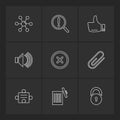 multimedia , sound , buttons , eps icons set vector