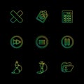 multimedia , sound , buttons , eps icons set vector