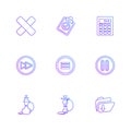 multimedia , sound , buttons , eps icons set vector