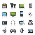 Multimedia and technology icons Royalty Free Stock Photo