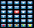 Multimedia and Various Icon set Royalty Free Stock Photo