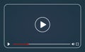 Multimedia video player with play button, play video online window with navigation icons, video streaming on internet. Royalty Free Stock Photo