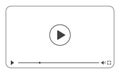 Multimedia video player with play button, play video online window with navigation icons, video streaming on internet, modern Royalty Free Stock Photo