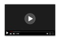 Multimedia video player with play button, play video window with navigation icons, video streaming on internet, modern social Royalty Free Stock Photo