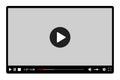 Multimedia video player with play button, play video window with navigation icons, video streaming on internet, modern social Royalty Free Stock Photo