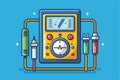 Multimeter as a digital gadget for electrical measurements showing various probes and components Royalty Free Stock Photo