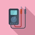 Multimeter icon flat vector. Voltage equipment