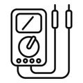 Multimeter icon outline vector. Voltage equipment