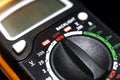 Multimeter panel close up macro photo Royalty Free Stock Photo