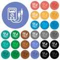 Multimeter round flat multi colored icons