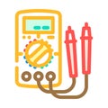 multimeter testing electronics color icon vector illustration