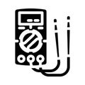 multimeter testing electronics glyph icon vector illustration