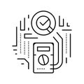 multimeter testing electronics line icon vector illustration