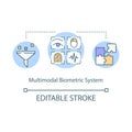 Multimodal biometric system concept icon