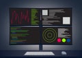 Multimonitor Coding Illustration Royalty Free Stock Photo