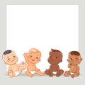 Multinational babies set Royalty Free Stock Photo