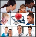 Multipanel of healthcare and nutrition concept Royalty Free Stock Photo