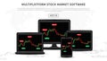 Multiplatform stock market software vector illustration