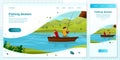 Vector illustration fisherman father and son Royalty Free Stock Photo