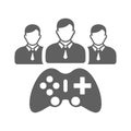 Multiplayer, game, players icon. Gray vector graphics